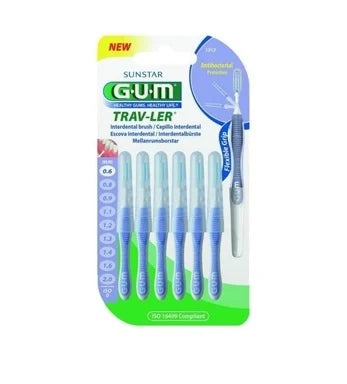 GUM Интердентални четки за зъби 0.6 мм лилав цвят x6 броя