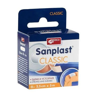 Sanplast Classic Прикрепващ пластир 2.5 см/5 м x1 брой Medica