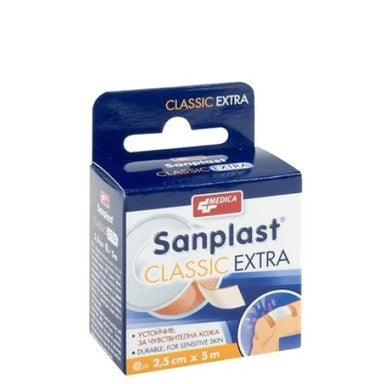 Sanplast Classic Extra Прикрепващ пластир 2.5 см/5 м x1 брой Medica