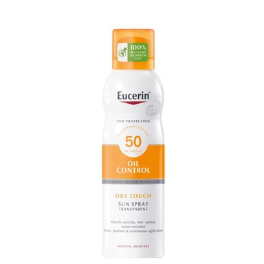 Eucerin Oil Control Прозрачен охлаждащ слънцезащитен аерозол спрей SPF50 х200 мл