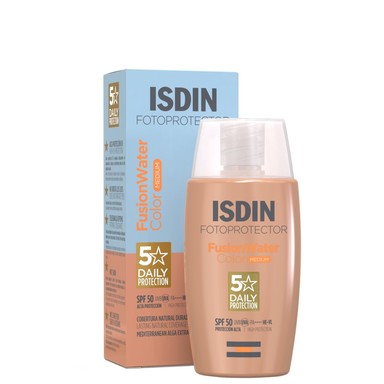 ISDIN Fotoprotector Fusion Water Color Тониран слънцезащитен флуид за лице SPF50 среден нюанс х50 мл