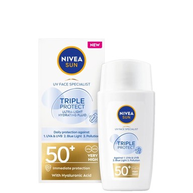 Nivea Sun Triple Protect Слънцезащитен флуид за лице SPF50+ х40 мл