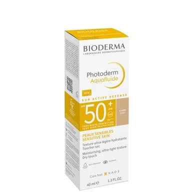 Bioderma Photoderm Aquafluide Хидратиращ слънцезащитен аквафлуид за лице за чувствителна кожа SPF50+ светъл цвят х40 мл