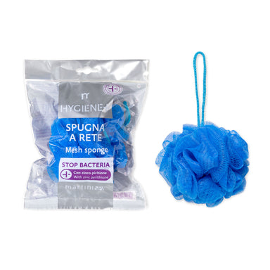 Мрежеста гъба за баня с антибактериално действие син цвят