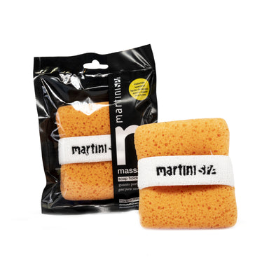 Гъба за баня с джоб за сапун оранжев цвят