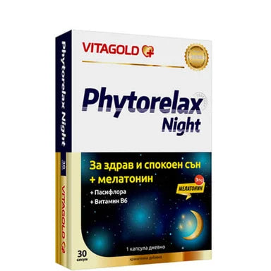 Phytorelax Night с мелатонин за спокоен сън х30 капсули Vitagold