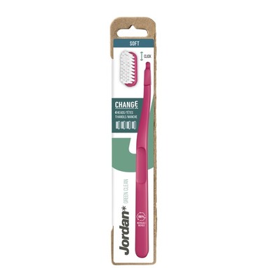 Jordan Green Clean Change Soft Четка за зъби със сменяема глава х4 броя глави