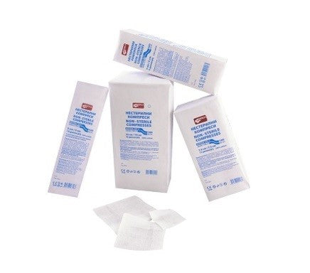 Нестерилни марлени компреси 7.5/7.5 см 12 дипли х100 броя Medica