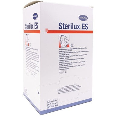 Hartmann Sterilux ES Стерилни марлени компреси 8 дипли размер 7.5/7.5 см 5x30 броя