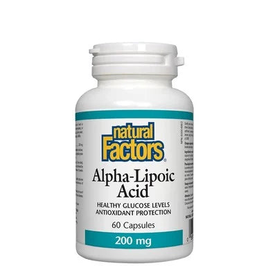Алфа липоева киселина 200 мг антиоксидант x60 капсули Natural Factors