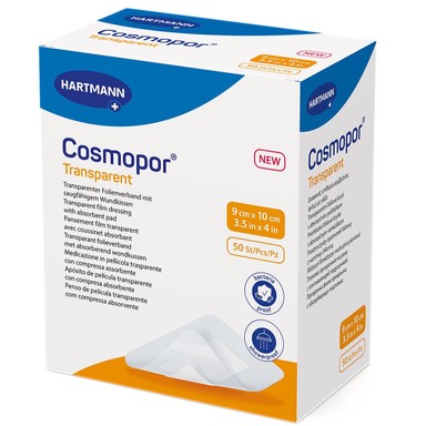 Hartmann Cosmopor Transparent Прозрачна превръзка за постоперативно лечение на малки рани 9/10 см x50 броя