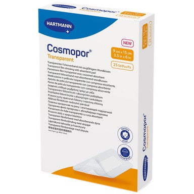 Hartmann Cosmopor Transparent Прозрачна превръзка за постоперативно лечение на малки рани 9/15 см x25 броя