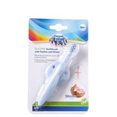 Canpol Babies Силиконова четка за зъби синя