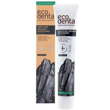 Ecodenta Cosmos Organic Био избелваща паста за зъби с черен въглен х75 мл