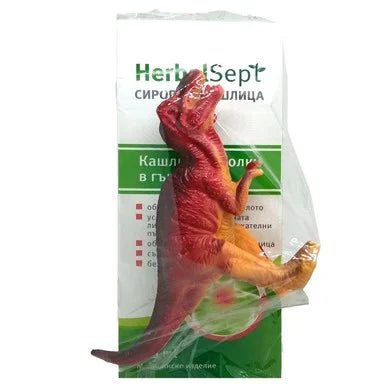 Комплект HerbalSept Duo Сироп за кашлица и болки в гърлото х100 мл Dr. Theiss + динозавър
