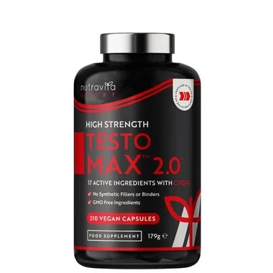 TestoMax 2.0 за повишаване на тестостерона x210 капсули Nutravita