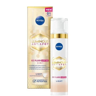 Nivea Cellular Luminous 630 3in1 CC флуид срещу пигментни петна SPF30 светъл нюанс x40 мл