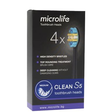Microlife Clean S5 Medium Глави за звукова електрическа четка за зъби х4 броя