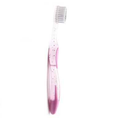 Novacare Детска антибактериална четка за зъби със сребърни влакна в розов цвят 3-6 г