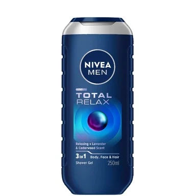 Nivea Men Total Relax Душ гел за тяло лице и коса x250 мл