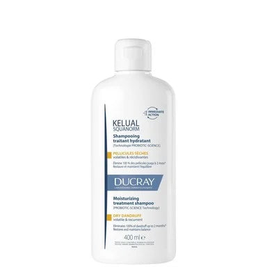 Ducray Kelual Squanorm Хидратиращ третиращ шампоан против сух пърхот х400 мл